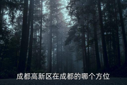 成都高新區在成都的哪個方位