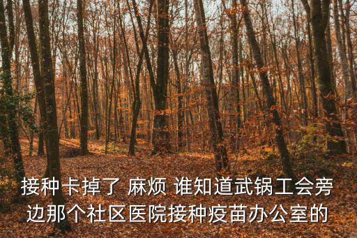 接種卡掉了 麻煩 誰知道武鍋工會旁邊那個社區醫院接種疫苗辦公室的