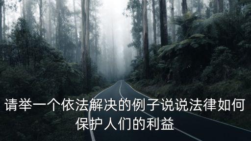 重慶市羅勇見死刑判決書，請舉一個依法解決的例子說說法律如何保護人們的利益