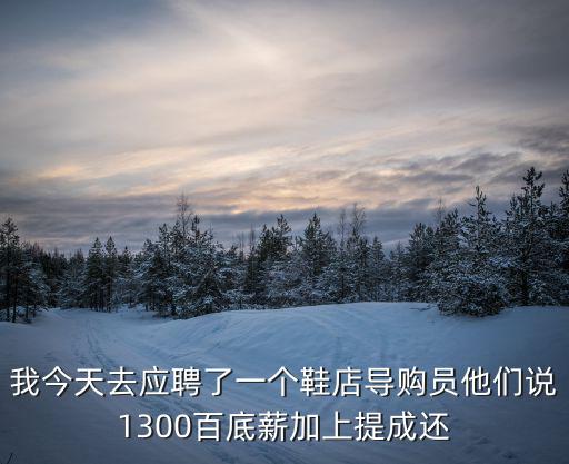 重慶市鞋店招導購，我今天去應聘了一個鞋店導購員他們說1300百底薪加上提成還