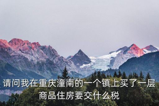 請問我在重慶潼南的一個鎮上買了一層商品住房要交什么稅