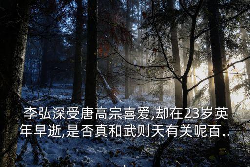  李弘深受唐高宗喜愛,卻在23歲英年早逝,是否真和武則天有關(guān)呢百...