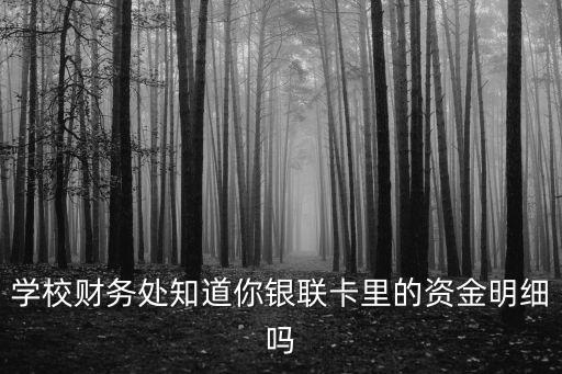 學校財務處知道你銀聯卡里的資金明細嗎