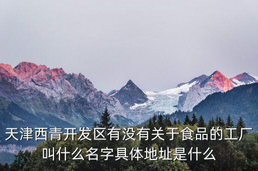天津西青開發(fā)區(qū)有沒(méi)有關(guān)于食品的工廠叫什么名字具體地址是什么