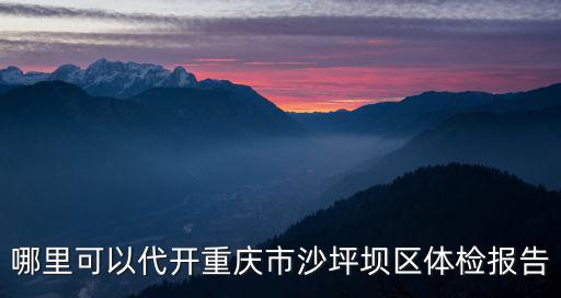 哪里可以代開重慶市沙坪壩區體檢報告