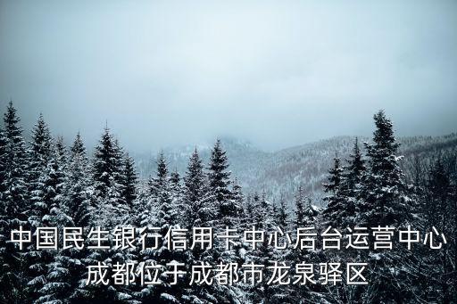 中國民生銀行信用卡中心后臺運營中心成都位于成都市龍泉驛區