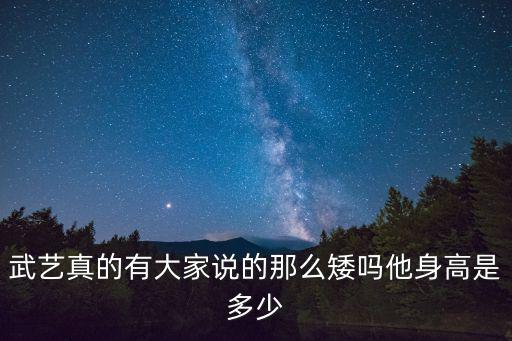 武藝真的有大家說的那么矮嗎他身高是多少
