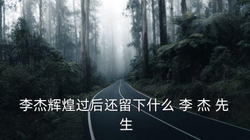 李杰輝煌過后還留下什么 李 杰 先 生