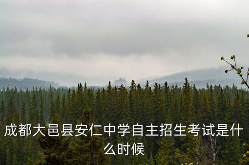 成都大邑縣安仁中學自主招生考試是什么時候
