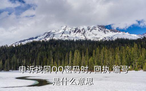  申訴找回QQ密碼時(shí), 回執(zhí) 編號(hào)是什么意思