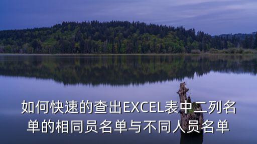如何快速的查出EXCEL表中二列名單的相同員名單與不同人員名單
