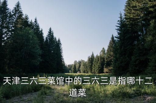 天津三六三菜館中的三六三是指哪十二道菜
