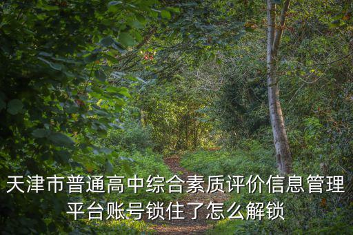 天津市普通高中綜合素質評價信息管理平臺賬號鎖住了怎么解鎖