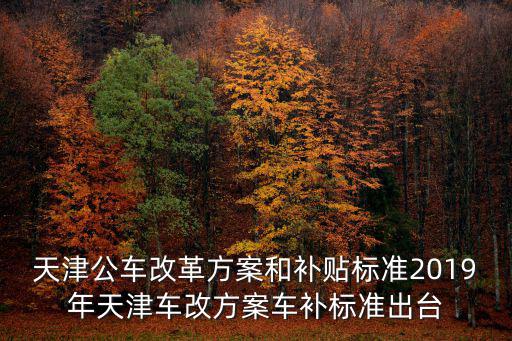 天津公車改革方案和補貼標準2019年天津車改方案車補標準出臺