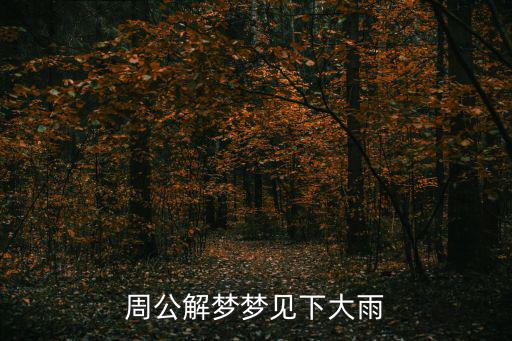周公解夢夢見下大雨