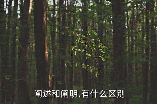  闡述和闡明,有什么區別