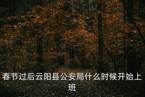 春節過后云陽縣公安局什么時候開始上班