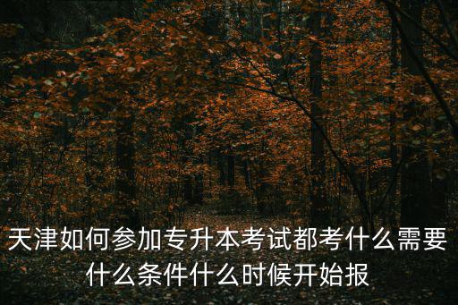 天津如何參加專升本考試都考什么需要什么條件什么時候開始報
