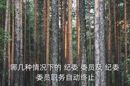 哪幾種情況下的 紀(jì)委 委員及 紀(jì)委 委員職務(wù)自動終止