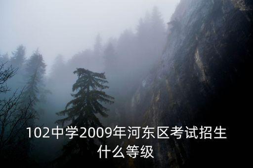 天津市102中學(xué)招生簡(jiǎn)章，102中學(xué)2009年河?xùn)|區(qū)考試招生什么等級(jí)