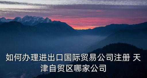 如何辦理進出口國際貿易公司注冊 天津自貿區(qū)哪家公司
