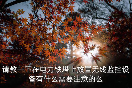 請教一下在電力鐵塔上放置無線監(jiān)控設(shè)備有什么需要注意的么