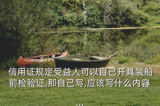  信用證規定受益人可以自己開具裝船前檢驗證,那自己寫,應該寫什么內容...