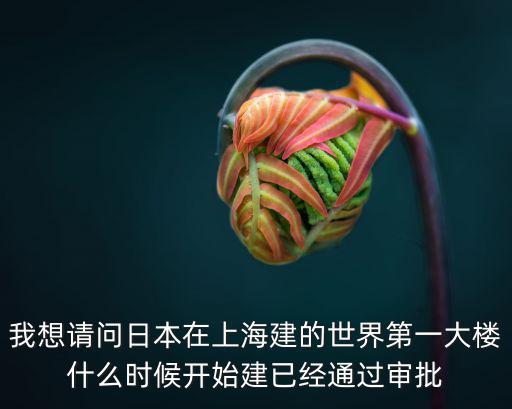 我想請(qǐng)問日本在上海建的世界第一大樓什么時(shí)候開始建已經(jīng)通過審批
