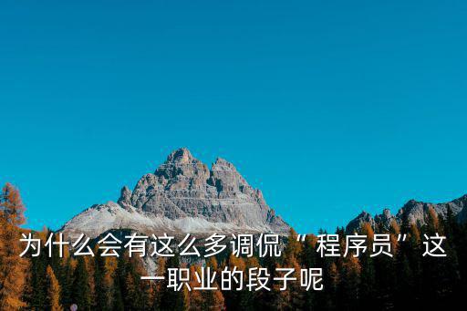 為什么會有這么多調侃“ 程序員”這一職業的段子呢