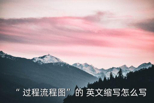 “ 過程流程圖”的 英文縮寫怎么寫