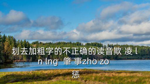 懲處的讀音，劃去加粗字的不正確的讀音欺 凌 ln lng  肇 事zho zo  懲