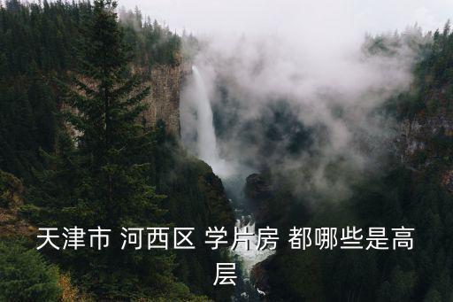 天津市河西區二手學區房，天津市 河西區 學片房 都哪些是高層