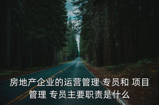 房地產企業的運營管理 專員和 項目管理 專員主要職責是什么
