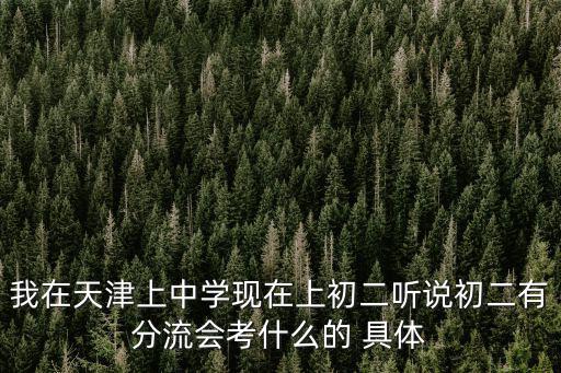 我在天津上中學現在上初二聽說初二有分流會考什么的 具體