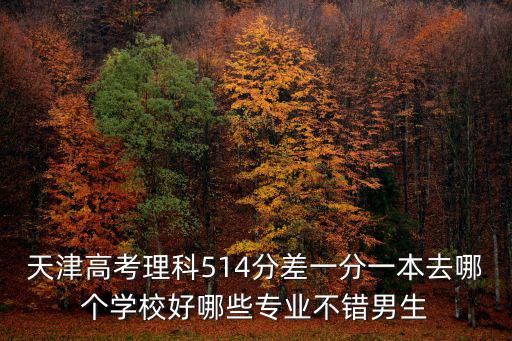 天津高考理科514分差一分一本去哪個學校好哪些專業不錯男生