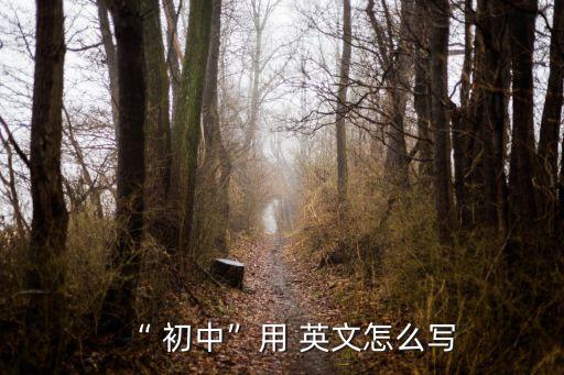 “ 初中”用 英文怎么寫