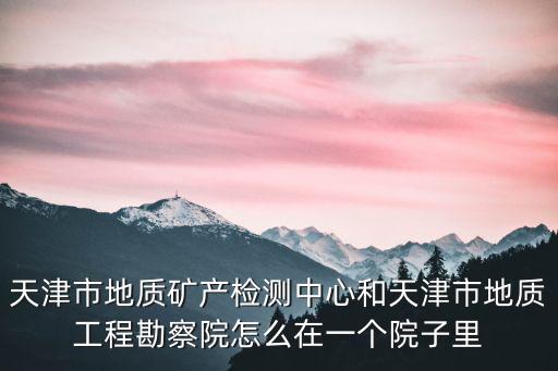 天津市地質礦產檢測中心和天津市地質工程勘察院怎么在一個院子里