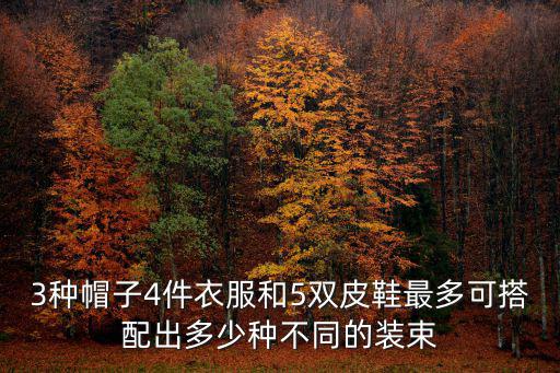 3種帽子4件衣服和5雙皮鞋最多可搭配出多少種不同的裝束