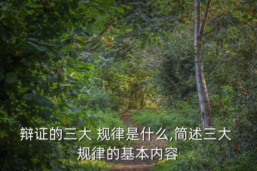 辯證的三大 規律是什么,簡述三大 規律的基本內容