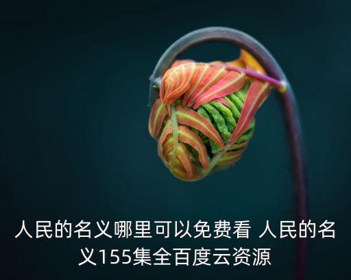人民的名義哪里可以免費看 人民的名義155集全百度云資源