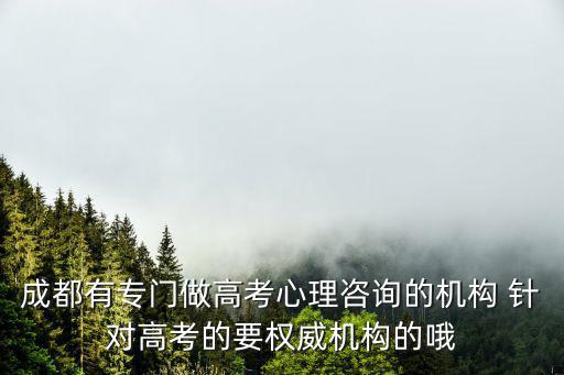 成都有專門做高考心理咨詢的機構 針對高考的要權威機構的哦