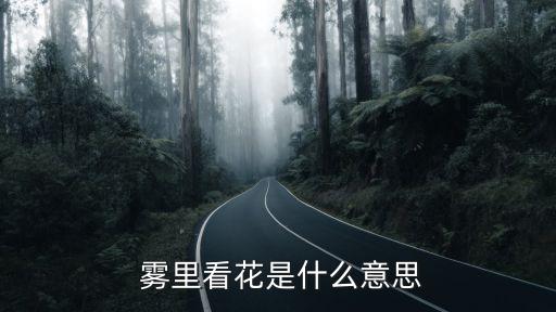  霧里看花是什么意思