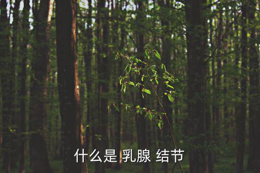什么是 乳腺 結節