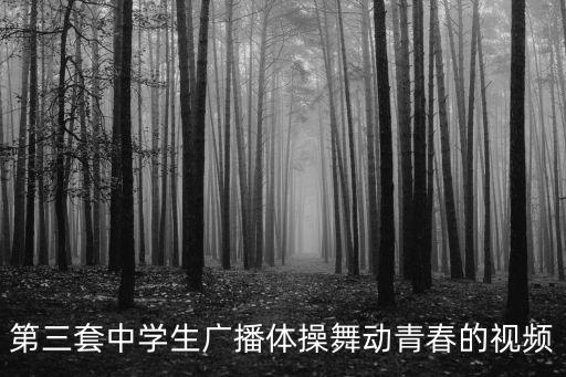 舞動青春廣播操，舞動青春廣播操是哪個地方的啊