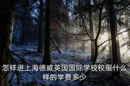 怎樣進上海德威英國國際學校校服什么樣的學費多少