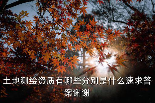 土地測繪資質(zhì)有哪些分別是什么速求答案謝謝