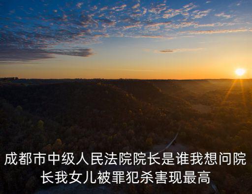 成都市中級(jí)人民法院院長(zhǎng)是誰(shuí)我想問(wèn)院長(zhǎng)我女兒被罪犯殺害現(xiàn)最高
