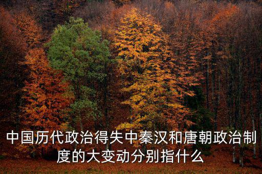 中國歷代政治得失中秦漢和唐朝政治制度的大變動分別指什么