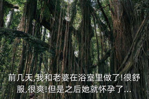 前幾天,我和老婆在浴室里做了!很舒服,很爽!但是之后她就懷孕了...