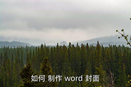 如何 制作 word 封面